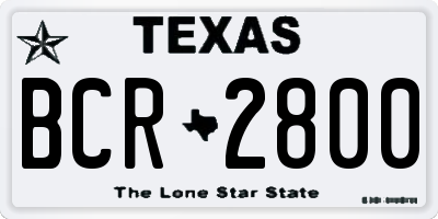 TX license plate BCR2800