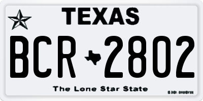 TX license plate BCR2802
