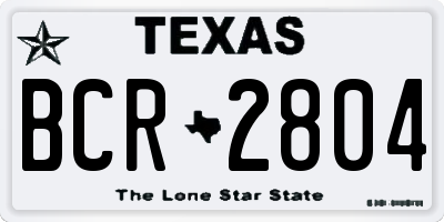 TX license plate BCR2804