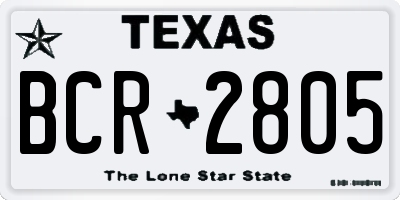 TX license plate BCR2805