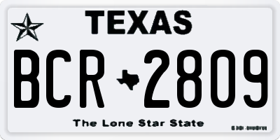 TX license plate BCR2809
