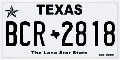 TX license plate BCR2818