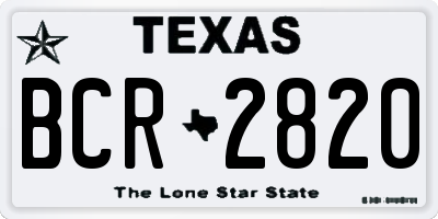TX license plate BCR2820
