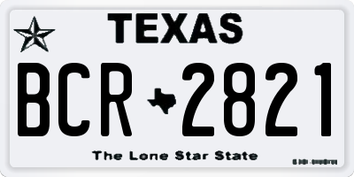 TX license plate BCR2821