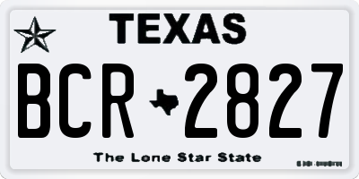 TX license plate BCR2827