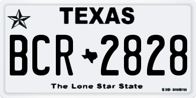 TX license plate BCR2828