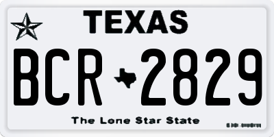 TX license plate BCR2829
