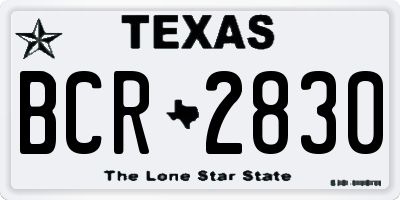 TX license plate BCR2830