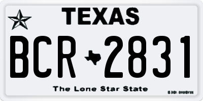 TX license plate BCR2831