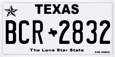 TX license plate BCR2832