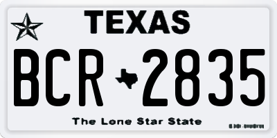 TX license plate BCR2835