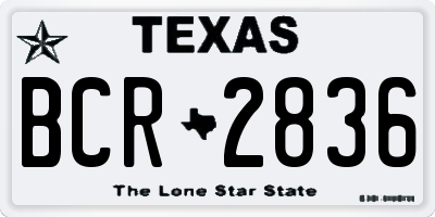 TX license plate BCR2836