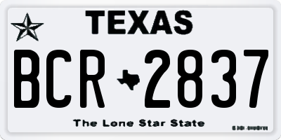 TX license plate BCR2837