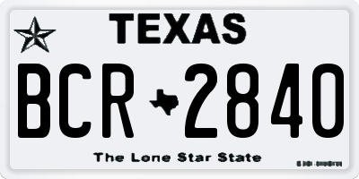TX license plate BCR2840