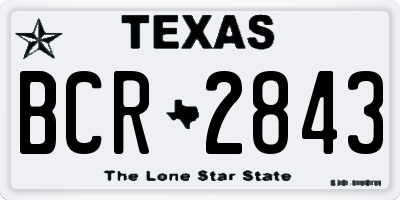 TX license plate BCR2843