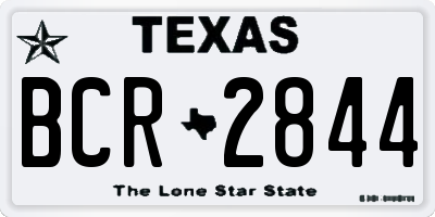 TX license plate BCR2844