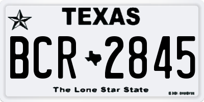 TX license plate BCR2845