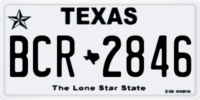 TX license plate BCR2846