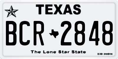 TX license plate BCR2848