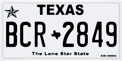 TX license plate BCR2849