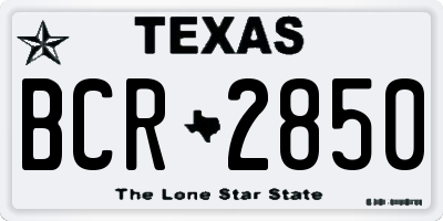 TX license plate BCR2850