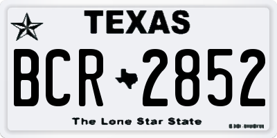 TX license plate BCR2852