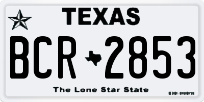 TX license plate BCR2853