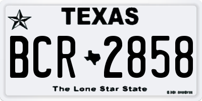 TX license plate BCR2858