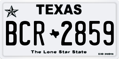 TX license plate BCR2859