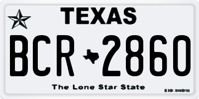 TX license plate BCR2860