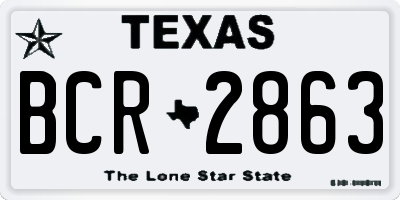 TX license plate BCR2863