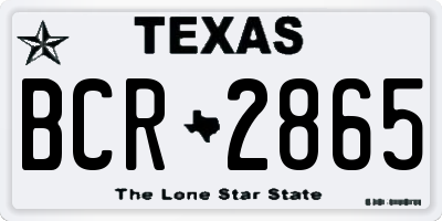 TX license plate BCR2865