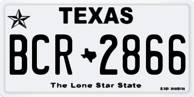 TX license plate BCR2866