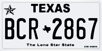 TX license plate BCR2867