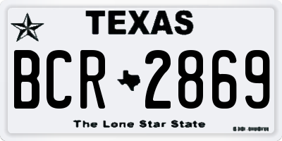 TX license plate BCR2869