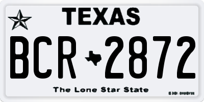 TX license plate BCR2872