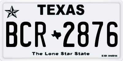 TX license plate BCR2876