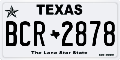 TX license plate BCR2878