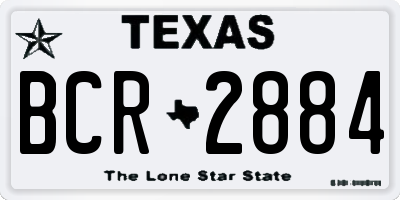 TX license plate BCR2884