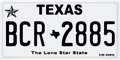 TX license plate BCR2885