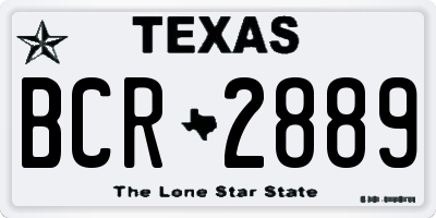 TX license plate BCR2889