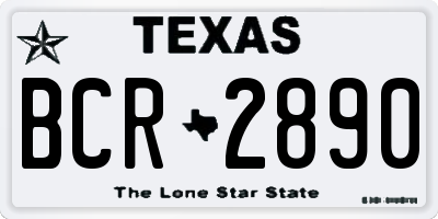 TX license plate BCR2890