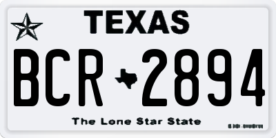 TX license plate BCR2894