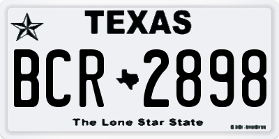 TX license plate BCR2898