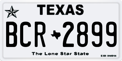 TX license plate BCR2899