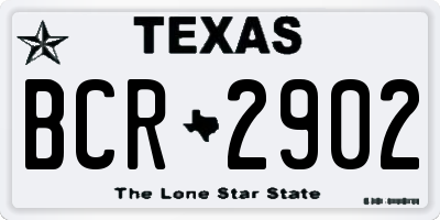 TX license plate BCR2902