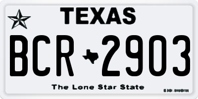 TX license plate BCR2903