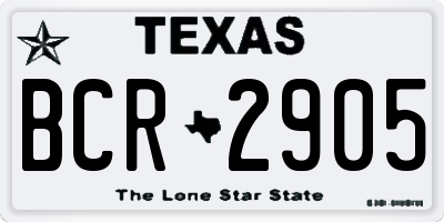 TX license plate BCR2905