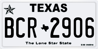 TX license plate BCR2906