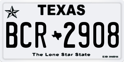 TX license plate BCR2908